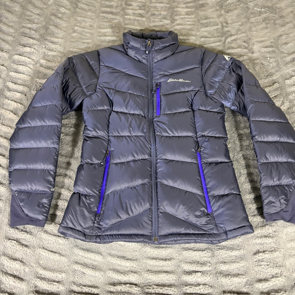Eddie Bauer Womens EB800 Downlight Puffer Jacket Navy Blue XS Pertex Quantum